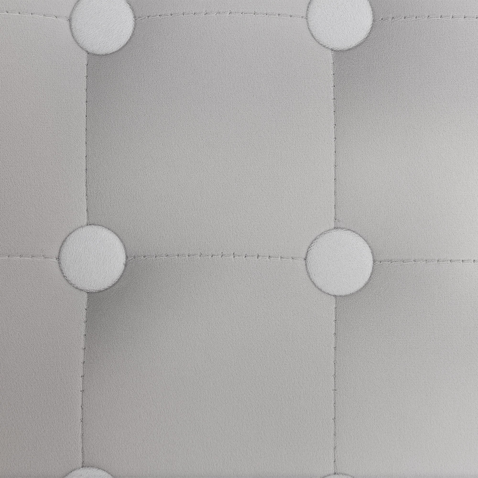 HOMCOM Velvet-Feel Square Ottoman - Light Grey